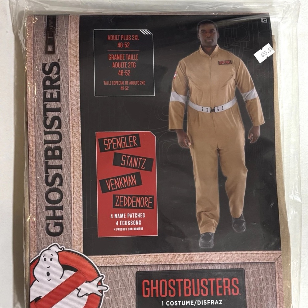 Ghostbusters Costume Adult Plus 2XL 48-52 New Halloween